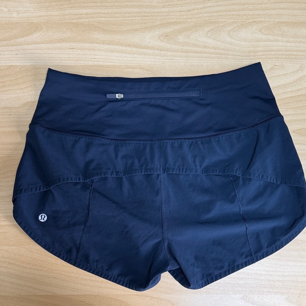 EUC Lululemon Navy Speed Up High-Rise Lined Short 2.5" - Picture 2 of 8